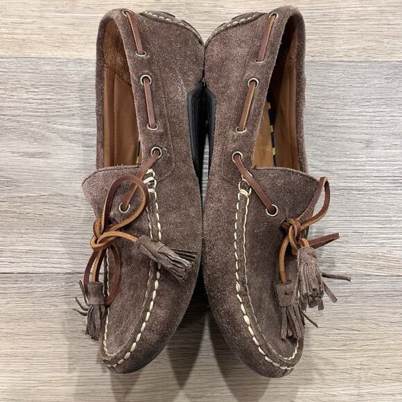 Polo Ralph Lauren Anders Loafer Men’s Sz 7 Driving Suede Leather Tassels Shoes - Picture 7 of 13